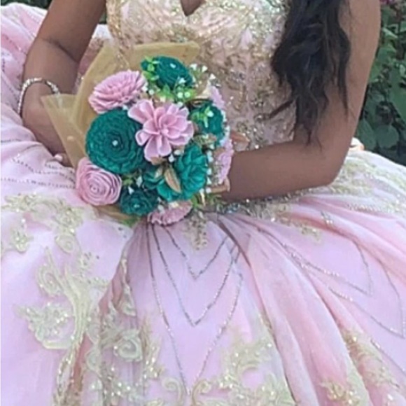 MORILEE BALLGOWN BLUSH PINK/GOLD (DRESS ONLY) - Picture 6 of 6